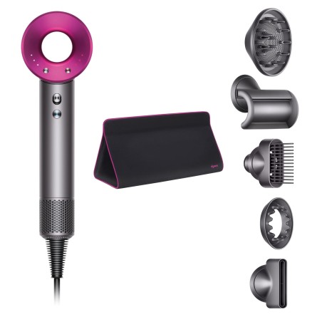 Фен Dyson Supersonic HD07 фуксия с 5 насадками и дорожным чехлом