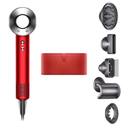 Фен Dyson Supersonic HD07 красный с 5 насадками и красным боксом